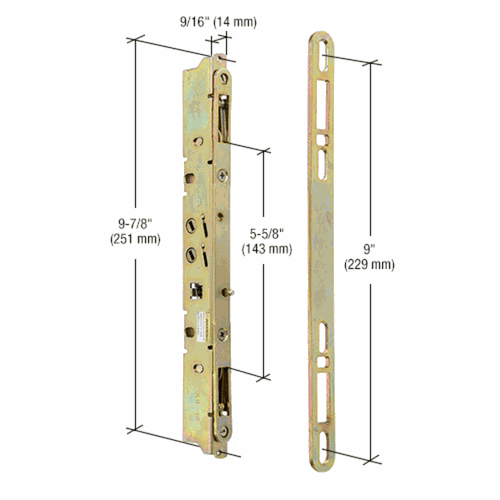 CRL E2473 2-Point Mortise Lock 9-7/8