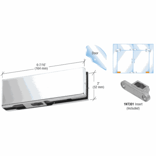 CRL PH11CPS Polished Stainless Steel Bottom Door Patch with 1NT301 Insert