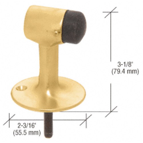 CRL DL2522PB Polished Brass Heavy-Duty Floor-Mounted Door Stop