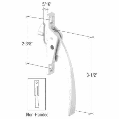 CRL H3716 White Casement Window Lock Handle, 2-3/8