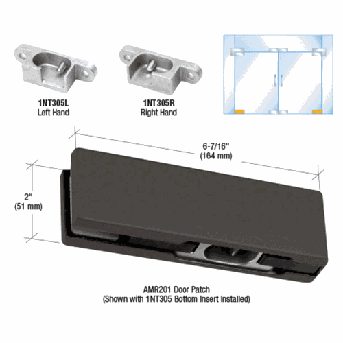 CRL PH10ELDU Black Bronze Anodized LH Bottom Door Patch Fitting