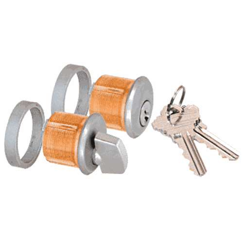 CRL AMR215CTBS Brushed Stainless AMR215 Keyed Cylinder/Thumbturn for Patch Lock