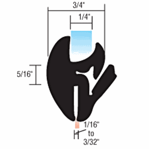 CRL 10231 Self-Sealing Universal Weatherstrip for 1/4