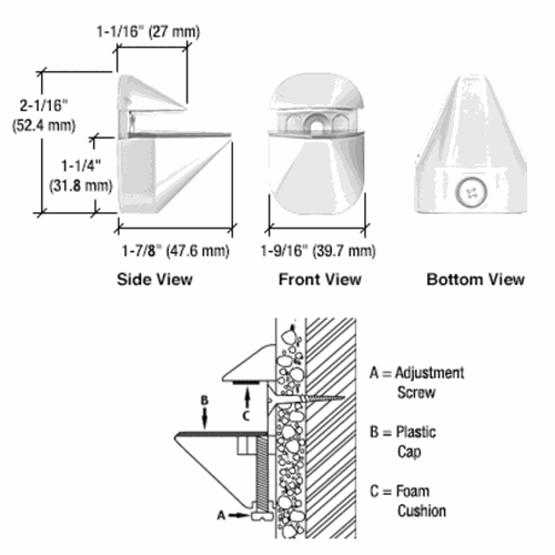 CRL DL631W White Adjustable Shelf Clamp