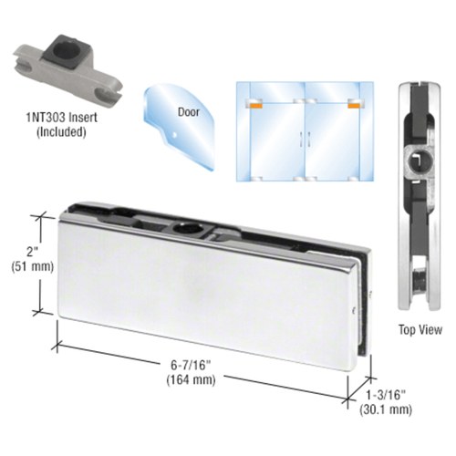 CRL PH20AA Satin Anodized Top Door Patch Fitting with 1NT303 Insert