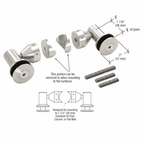 CRL RB50FPS Polished Stainless Double Arm Fitting Set for 1/2