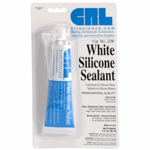 CRL 22W White Silicone Sealant, 3 oz Squeeze Tube