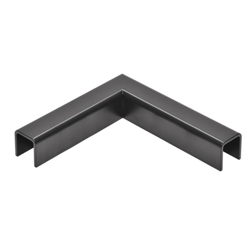 CRL GRL107HMBL Matte Black 90 Horizontal Corner for 11 Gauge Low Profile Cap Railings