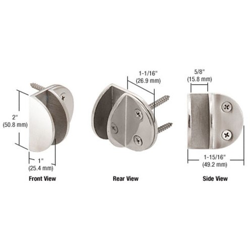CRL MFCW14 Polished Stainless Round Wall Mount Clamp for Mall Front