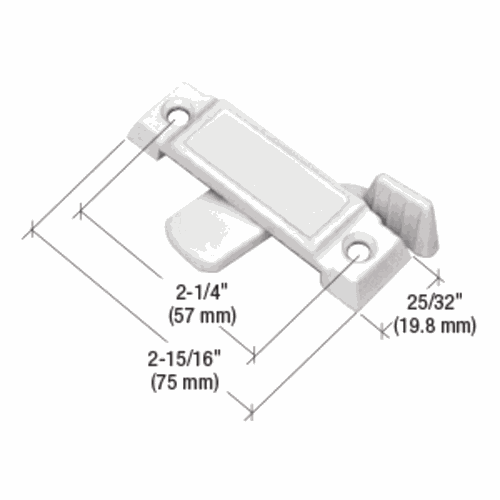 CRL F2592 White Sliding Window Lock, 2-1/4