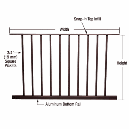 CRL P4842BRZ Matte Bronze Picket Panel, 48