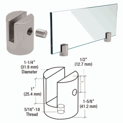 CRL SM14BS Brushed Stainless Steel Slot Mount Standoff for 1/4