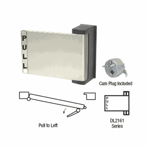 CRL DL2161BN Brushed Nickel Universal Push-Pull Paddle Handle - Left Pull