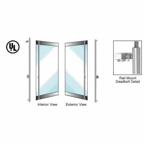 CRL 5D130F6R1BS Blumcraft Brushed Stainless Left Hand Rail Mount Deadbolt Handle for 5/8