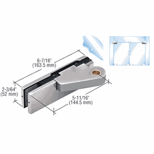 CRL 0PF20LBS Brushed Stainless Left Offset Top Door Patch Fitting