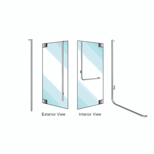 CRL DH100FS4GBS Blumcraft Brushed Stainless Left Hand Reverse Glass Mount Dummy Handle 