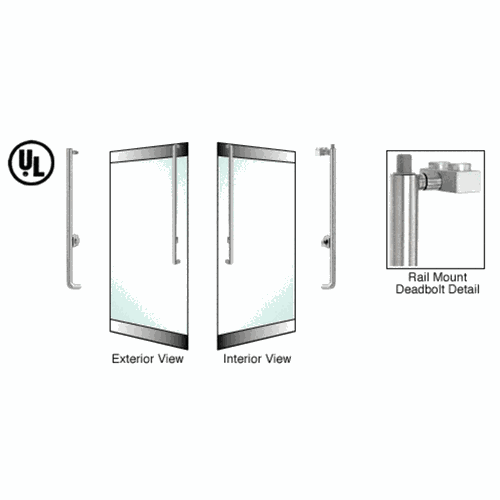 CRL DB160J4R1BS Blumcraft Brushed Stainless Left Hand Reverse Rail Mount Deadbolt Handle
