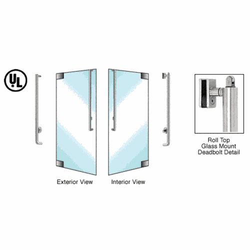 CRL DBR160J4G1BS Blumcraft Brushed Stainless Left Hand Reverse Roll Top Glass Mount Deadbolt Handle