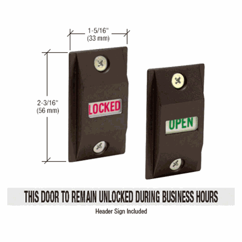 CRL DL2187DU Dark Bronze Lock Indicator - Opened/Locked