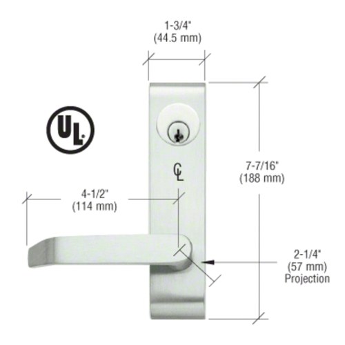 CRL 9500LV02628 Aluminum Jackson 9500 Locking Flat Lever Trim