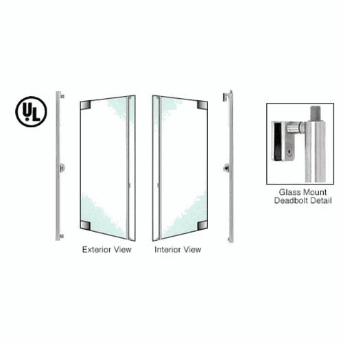 CRL DB130F4G1BS Blumcraft Brushed Stainless Left Hand Reverse Glass Mount Deadbolt Handle