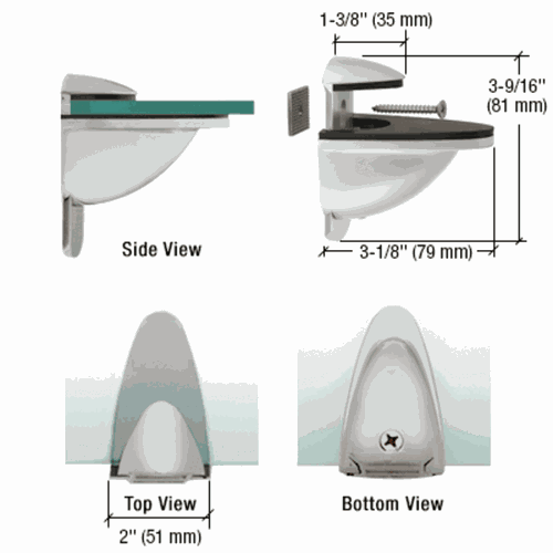 CRL DL661SC Satin Chrome Heavy-Duty Adjustable Shelf Bracket