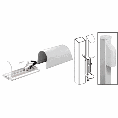 CRL ACH1S Silver Aluminum Post-Mounted Decorative Light with Hood