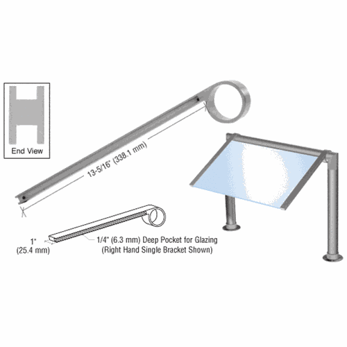 CRL SA42BN Brushed Nickel Single-Faced Sneeze Guard Bracket for 2