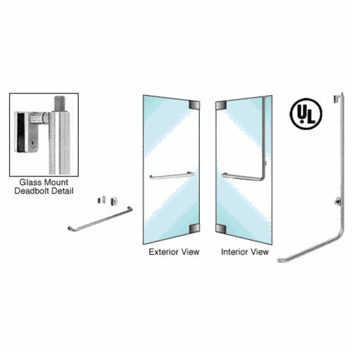 CRL DB100A5G1BS Blumcraft Brushed Stainless Right Hand Glass Mount Deadbolt Handle