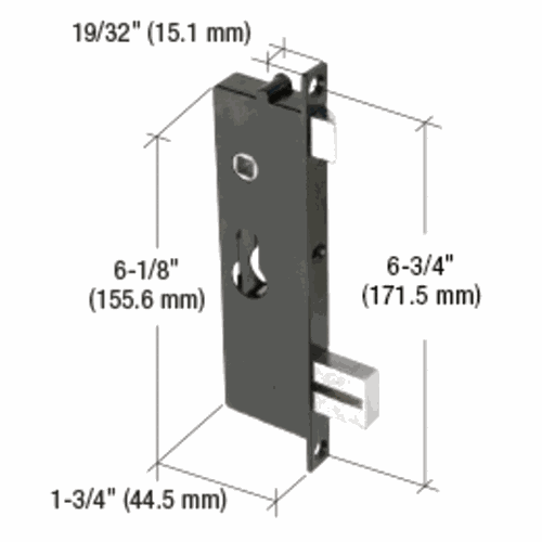 CRL K5064 Mortise Lock Insert for Screen Storm Doors, 6-3/4