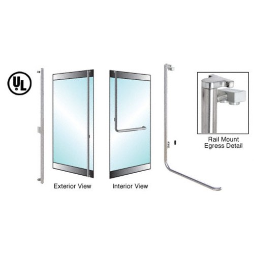 CRL EG100F4RPBS Blumcraft Brushed Stainless Left Hand Reverse Rail Mount Egress Control Handle
