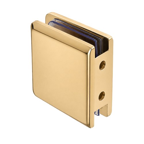 CRL BGCU1BR Polished Brass Beveled Notch-in-Glass Fixed Panel U-Clamp