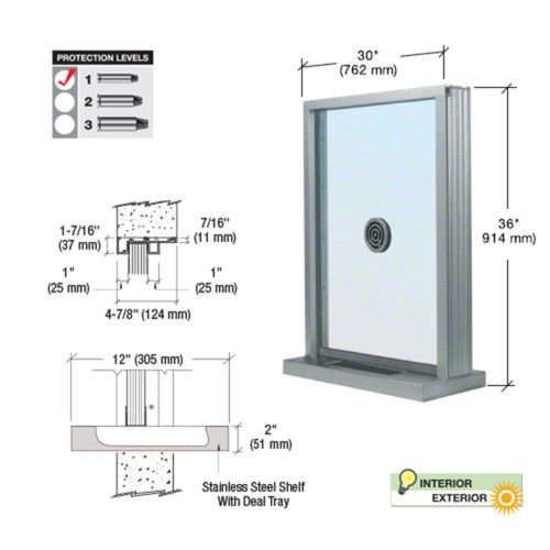 CRL S1EW3036A Satin Anodized Bullet-Resistant 30