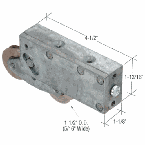 CRL D1884 Tandem Stainless Steel Sliding Glass Door Roller, 1-1/8