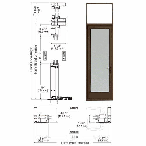 CRL PNA91522R0 U.S. Aluminum Class I Bronze Black Anodized Series 925 Right Swing Patio Hinge