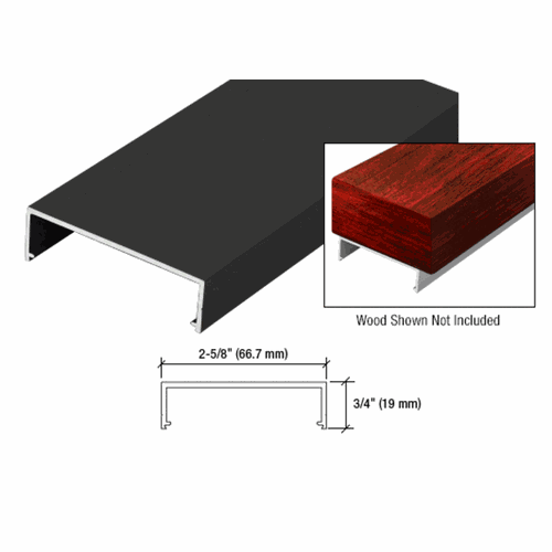 CRL WD241BL Matte Black Wood Top Rail - 241