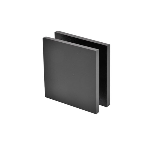CRL SCU4MBL Matte Black Square Hole-in-Glass Fixed Panel U-Clamp