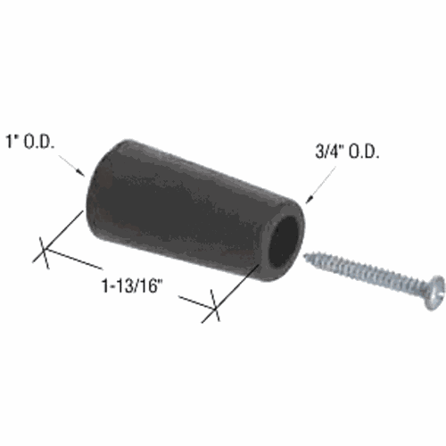 CRL D1568 Black Sliding Glass Door Bumper - 1.81