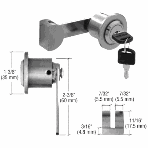 CRL UV4101BS Brushed Stainless UV Lock for Single Glass Doors