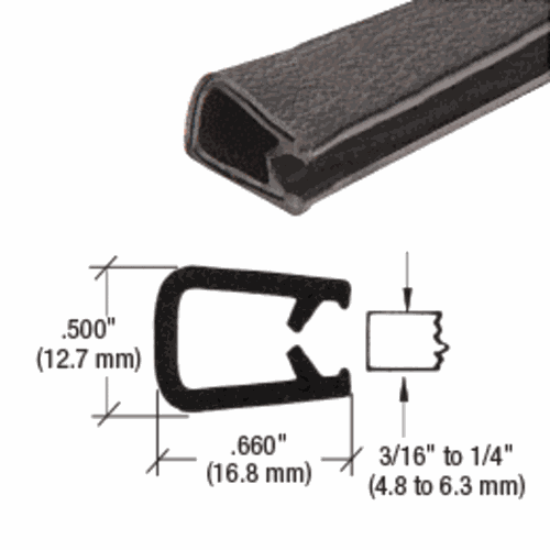 CRL 75343C Black 100' QuickEdge Trim for 3/16