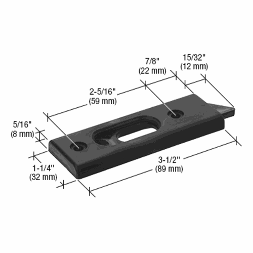 CRL F2725 Black Tilt Window Latch, 2-5/16