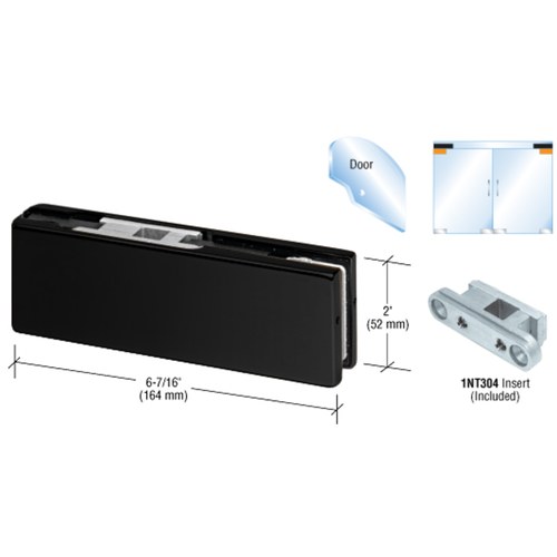 CRL PH20BMBL Matte Black Top Door Patch Fitting with 1NT304 Insert