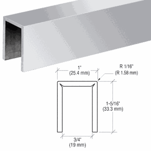CRL GRLC10PS12 Polished Stainless 11 Gauge Crisp Corner Cap Railing - 12'