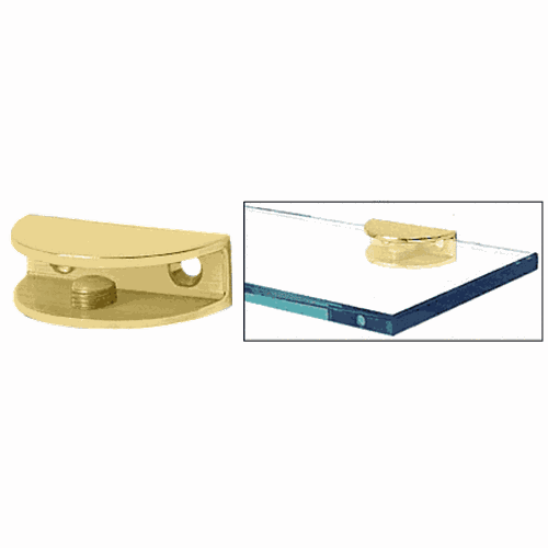 CRL FA12SB Satin Brass Rounded Shower Shelf Clamp
