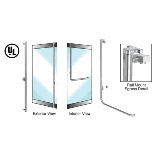 CRL 3E100F4RKBS Blumcraft Brushed Stainless Left Hand Keyed Access Egress Control Handle
