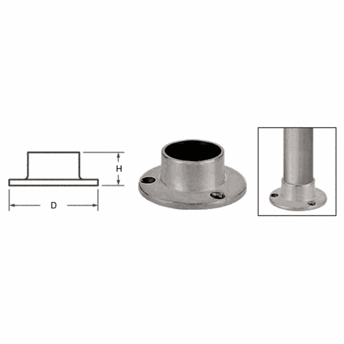 CRL HR10YBS Brushed Stainless Steel Full Flange for 1