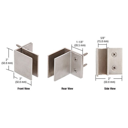 CRL MFCW11 Brushed Stainless Square Wall Mount Mall Front Clamp