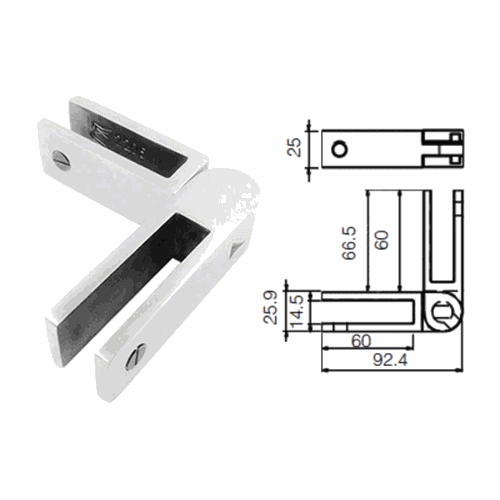 CRL GBCADJPS Polished Stainless Adjustable Glass Bracing Clamp