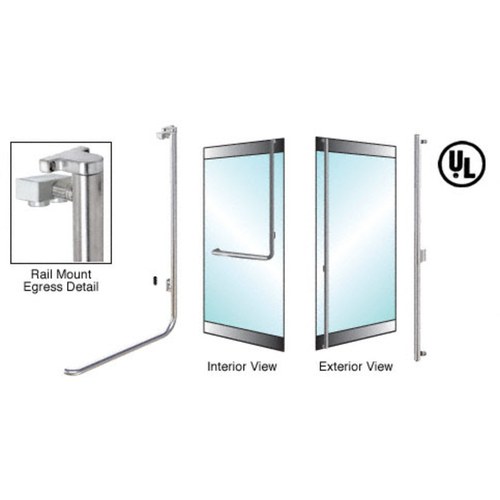 CRL EG100F3RPBS Blumcraft Brushed Stainless Right Hand Reverse Rail Mount Egress Control Handle