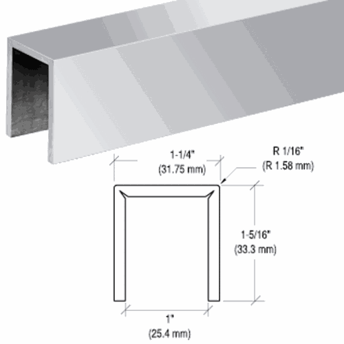 CRL GRLC107PS12 Polished Stainless 11 Gauge Cap Railing for 3/4